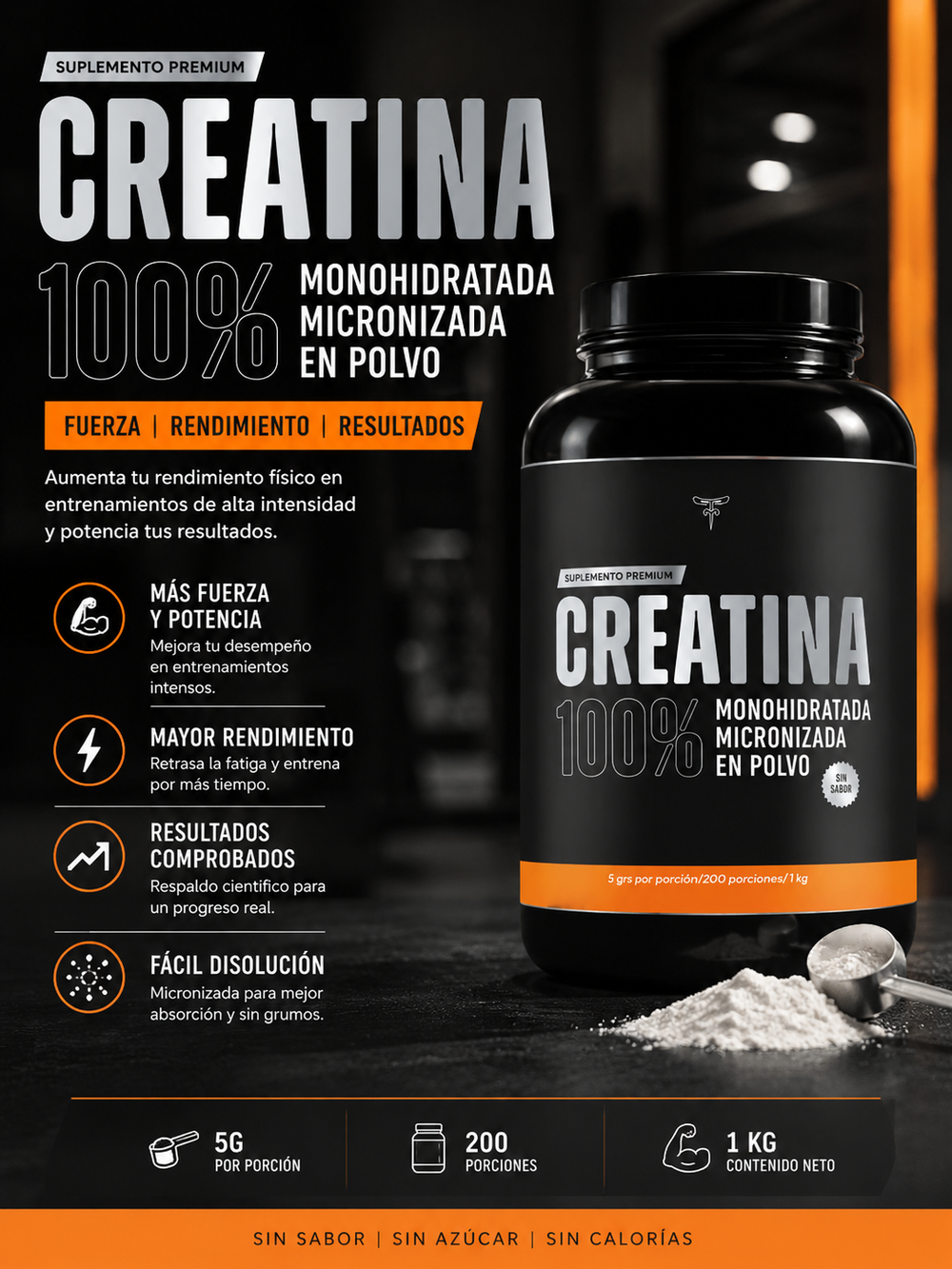 Creatina Monohidratada  1 kg