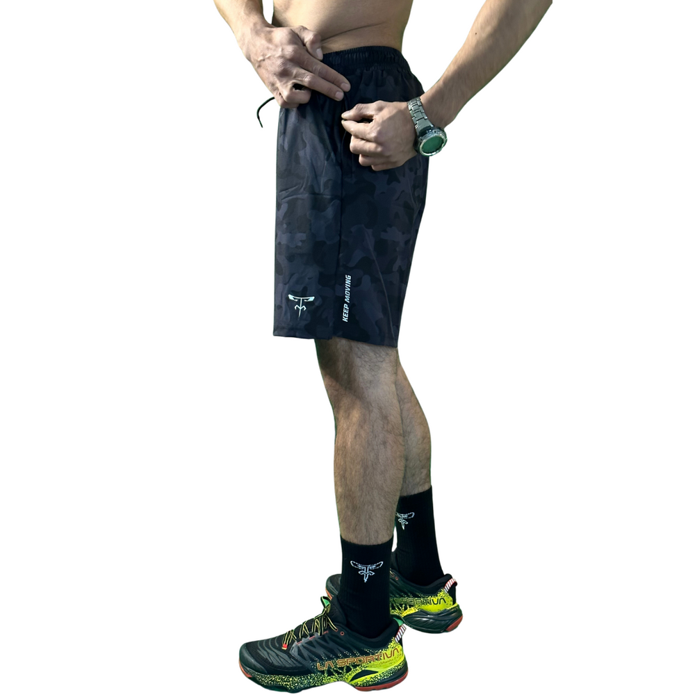 Dark Blue camo sport short 2 en 1