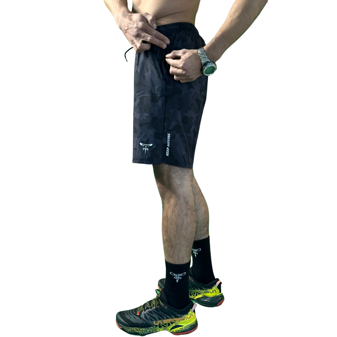 Dark Blue camo sport short 2 en 1