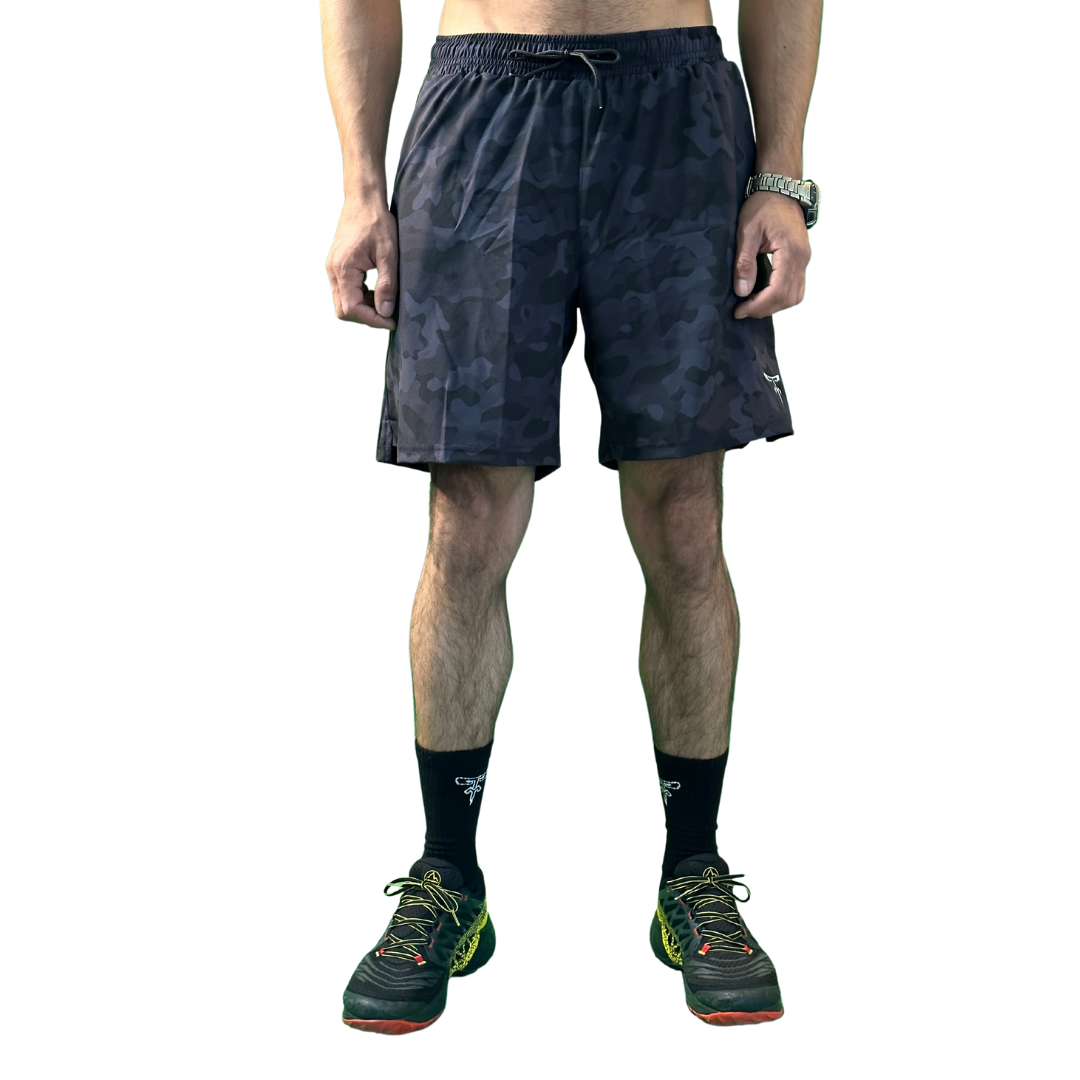 Dark Blue camo sport short 2 en 1