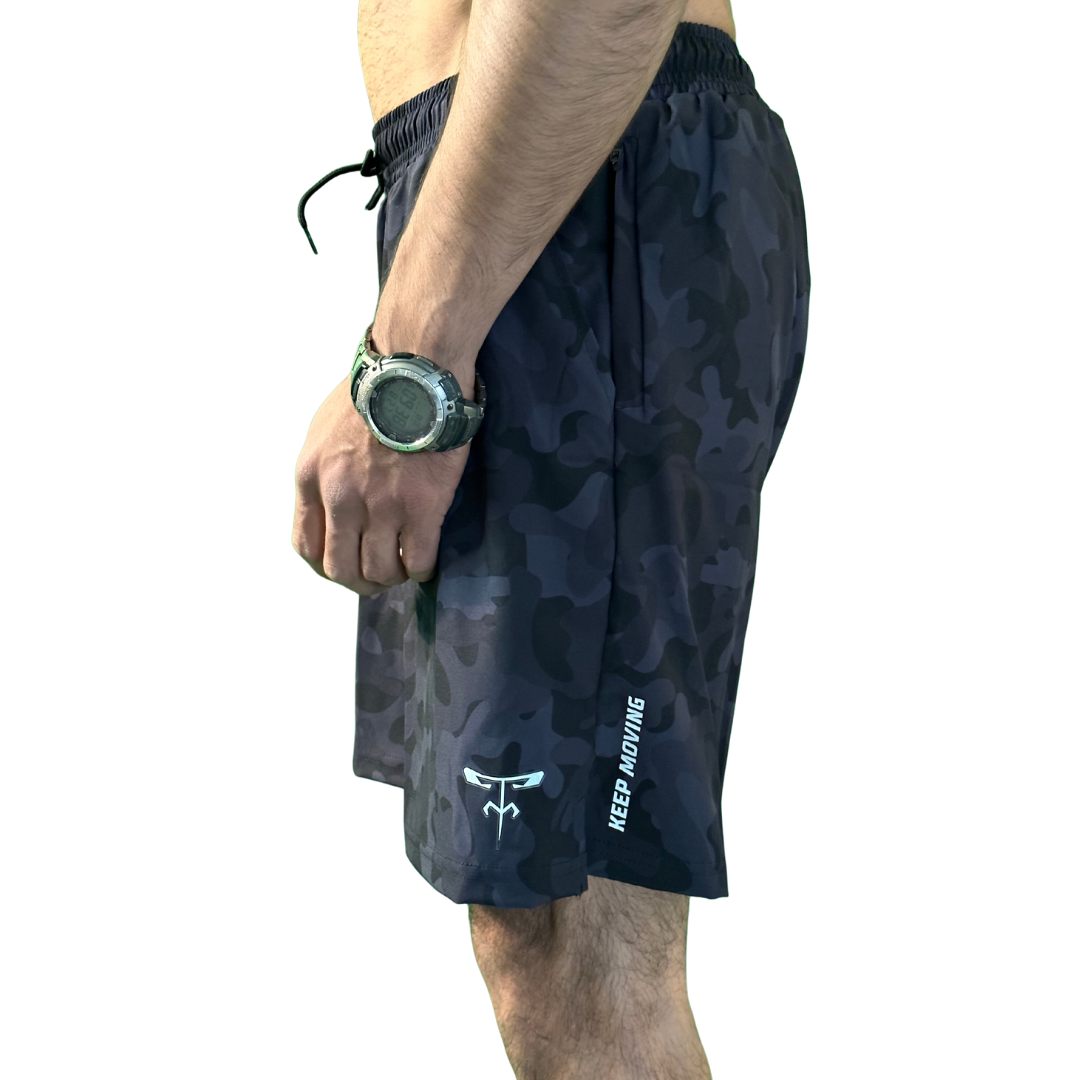 Dark Blue camo sport short 2 en 1