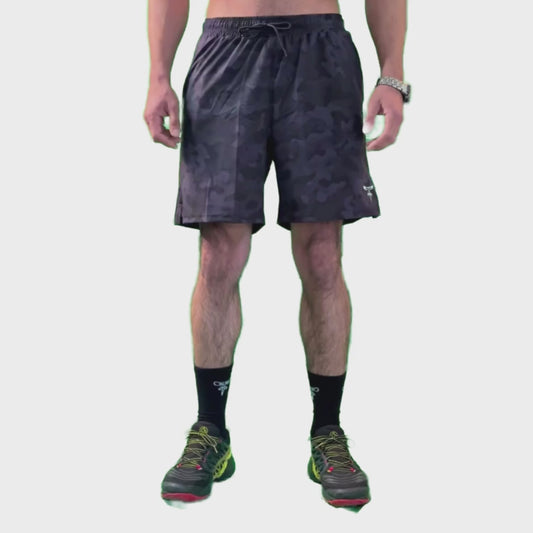 Dark Blue camo sport short 2 en 1