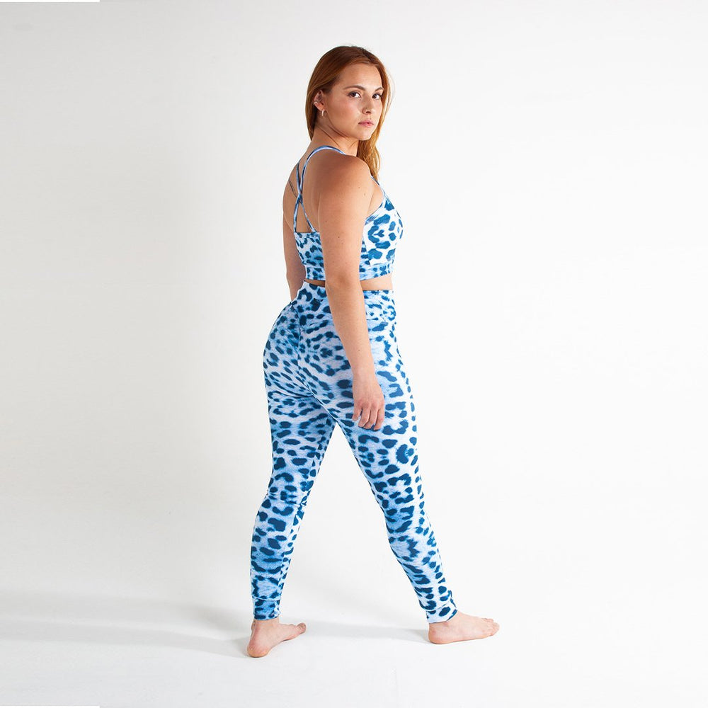 Blue Leopard Legging