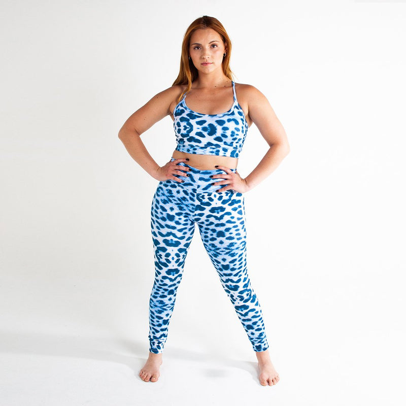 Blue Leopard Legging
